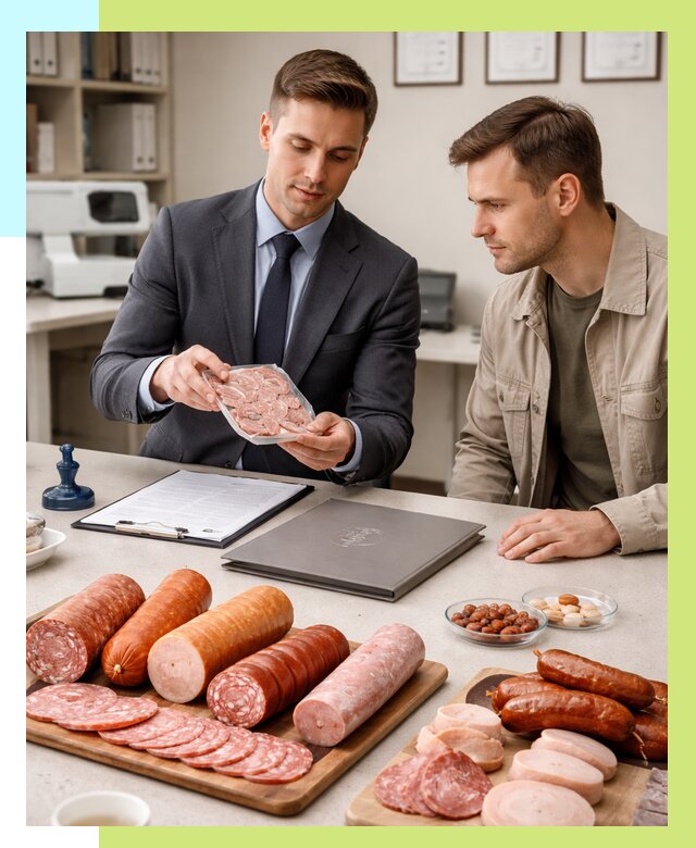 Сертификация колбасных изделий в Тюмени от 7655 р. | Алешин-Тюм