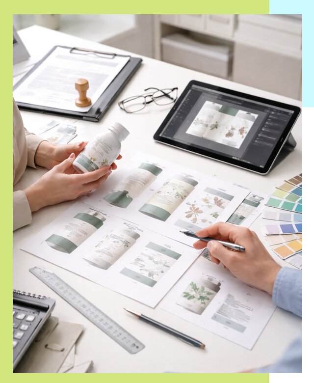 Профессиональная разработка дизайна и текста этикетки продукции в Тюмени