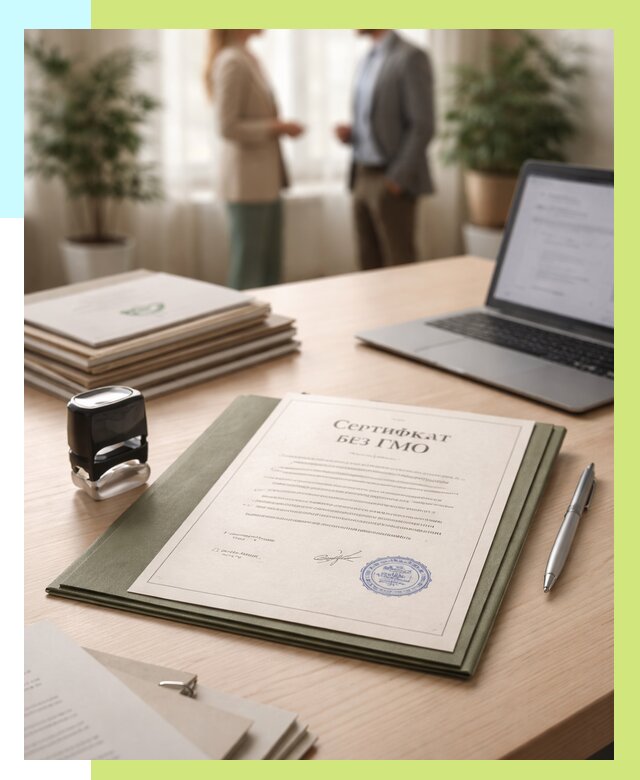 Сертификат без ГМО в Тюмени от 7655 р. оформить срочно Алешин-Тюм